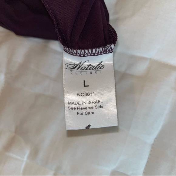 Natalie Eggplant Leotard with Mesh Details - Picture 6 of 6